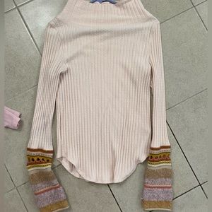 free people pink sweater